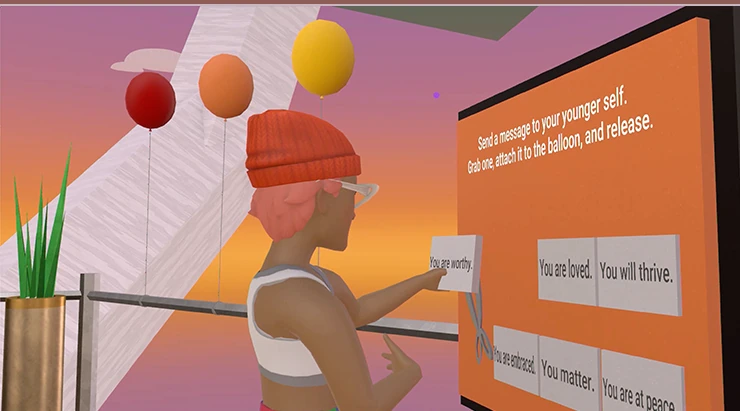Interactive prompt invites visitors to write to their younger self